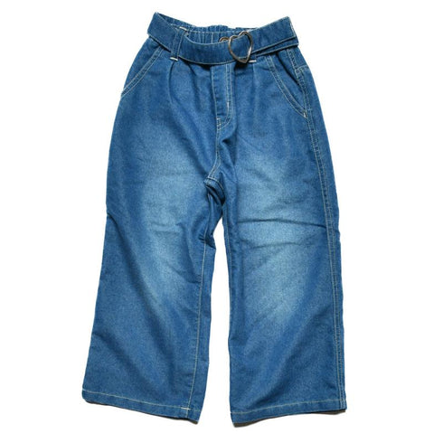 【130/140/150cm】ハートベルト付きデニムワイドパンツ3124107j【NEWO/ネオ】